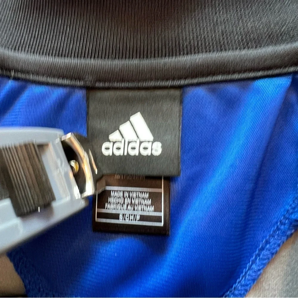 Adidas NBA Golden State Warriors Gray Static Blue Black Zip-Up Men's Jacket Sz S